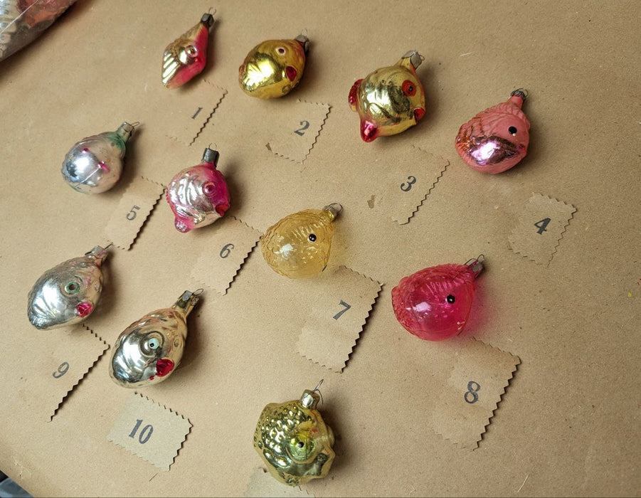 Vintage Glass Sea Ornaments, Nautical Christmas Tree