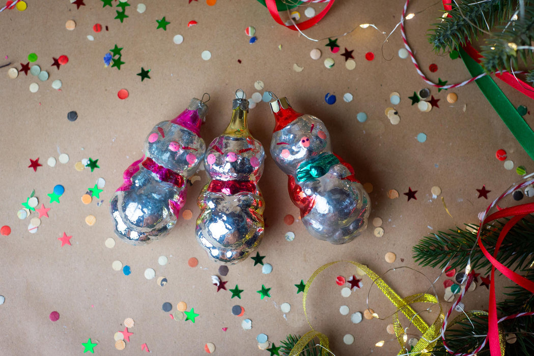 Vintage Glass Pig Ornament, 1970s Three Little Pigs Fairy