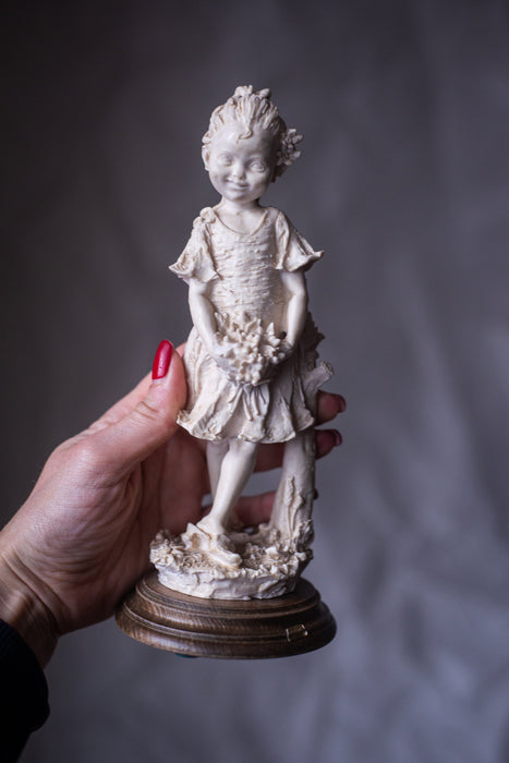 Vintage Italian Porcelain Figurine White Girl Shelf Accent Mantel