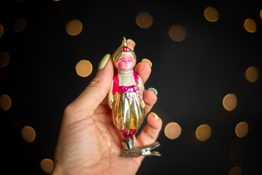 Aladdin Vintage Glass Christmas Ornament, Mid Century