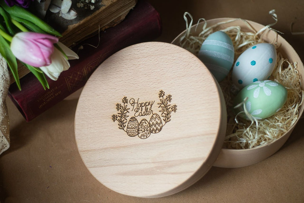 Hand Blown Glass Easter Eggs Set, Pastel Spring Decor with Wooden Box Option