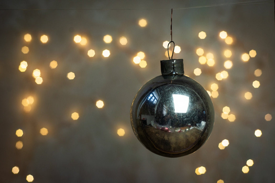 Vintage Silver Glass Ornament, Old World Christmas