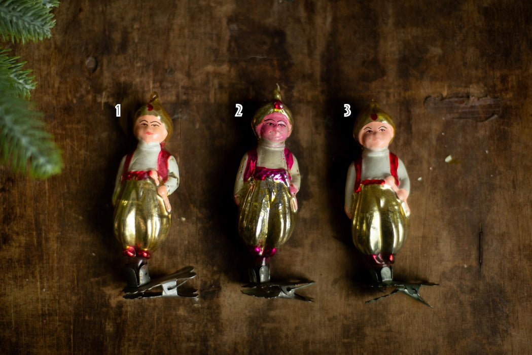 Aladdin Vintage Glass Christmas Ornament, Mid Century
