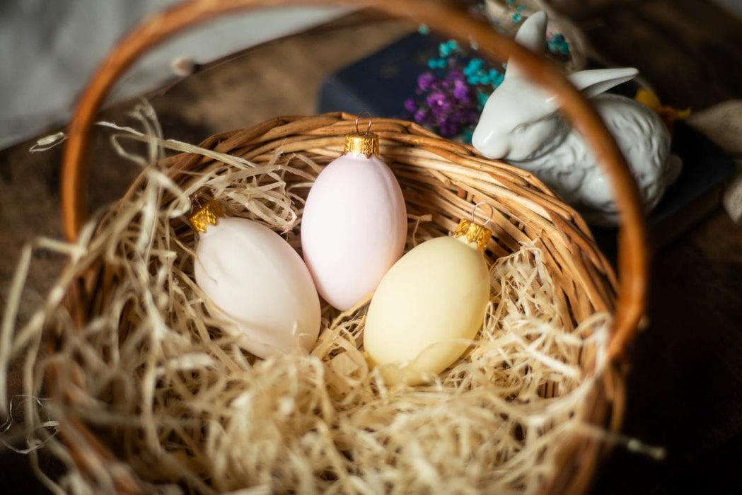 Glass Easter Egg Ornaments - Hanging Pastel Spring Decor for Easter Tree