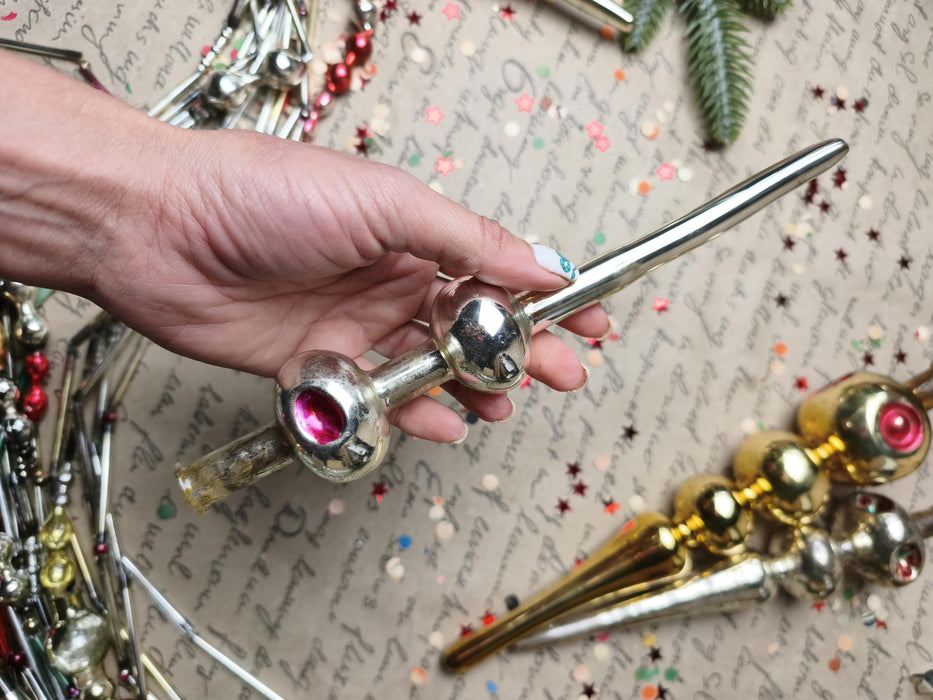 Vintage Silver or Gold Reflector Tree Topper – 1960s