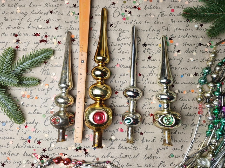 Vintage Silver or Gold Reflector Tree Topper – 1960s