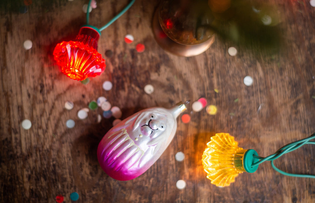 Cute witch Glass vintage Christmas ornament