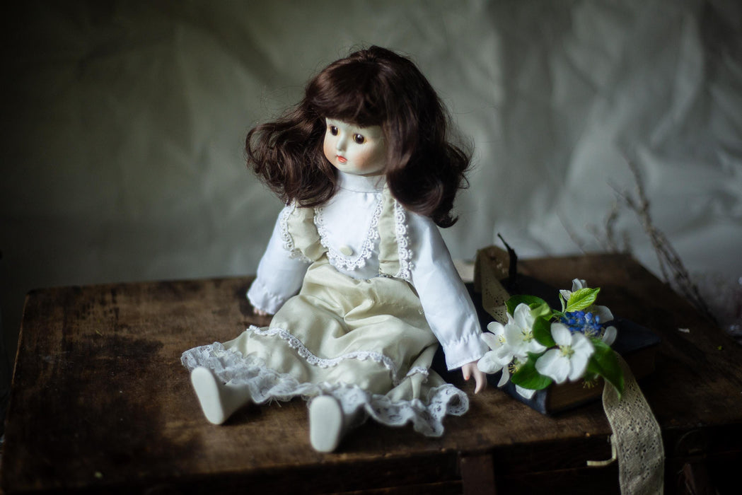 Vintage Porcelain Doll, German 1950s Porcelain Head Arms Feet