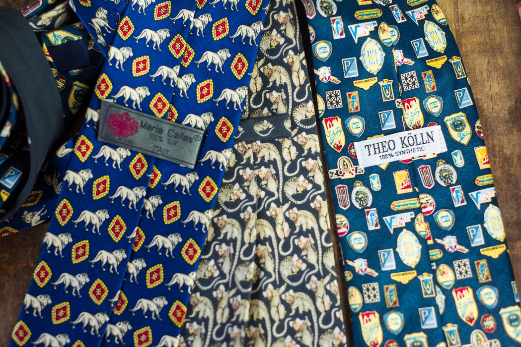 Vintage Silk Necktie, Designer Animal Print Tie, Italian Fashion Accessory, 100% Silk