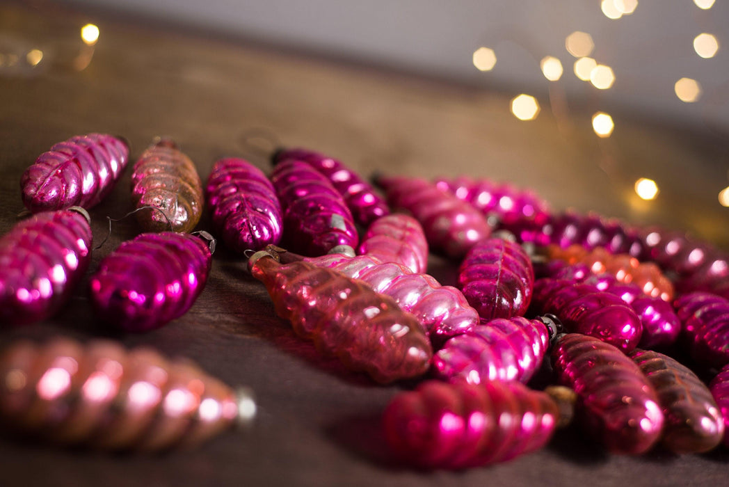 Vintage Christmas Ornaments Set – Pink Soviet Glass Icicles