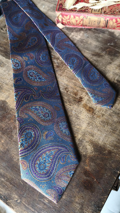 Vintage Silk Designer Ties Crochet & Biaggini, Paisley Geometric Neckties, Mens Formal Accessories