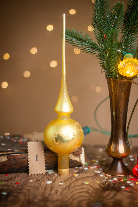 Gold Glass Christmas Tree Topper