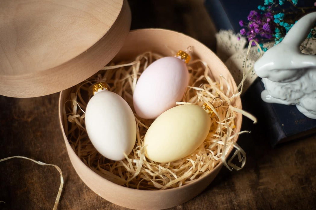 Glass Easter Egg Ornaments - Hanging Pastel Spring Decor for Easter Tree