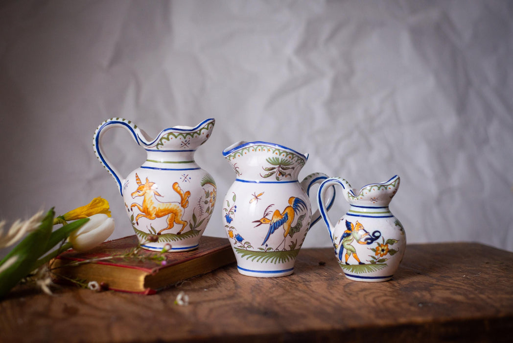 Italian Deruta Mini Pitcher – Hand Painted Mythical Motif