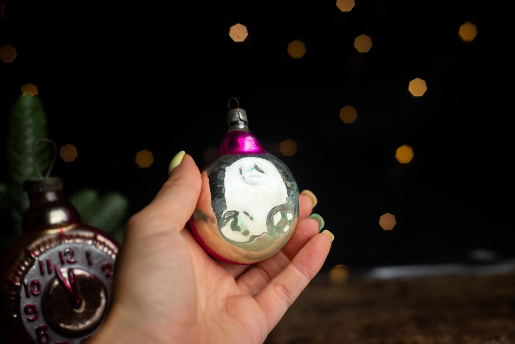 Vintage Glass Clock Ornaments, Nostalgic New Year