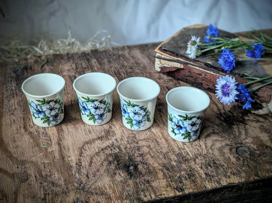 Vintage Floral Ceramic Vodka Cups – Shot Glass Set