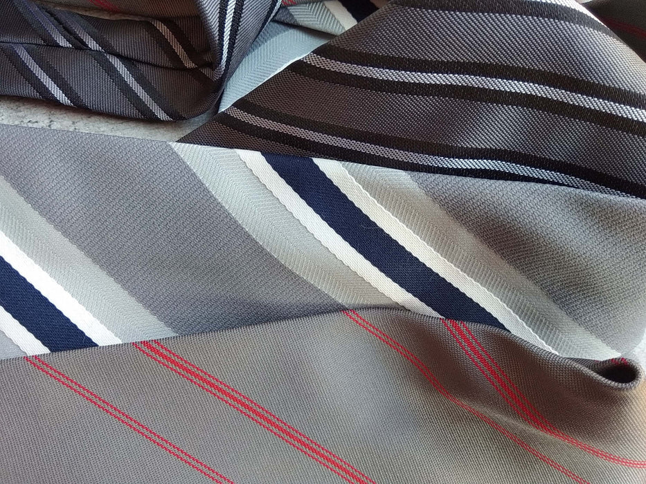 Vintage Striped Tie – Men's Necktie | Formal Suit Tie | Gray Necktie | 90s Men's Fashion