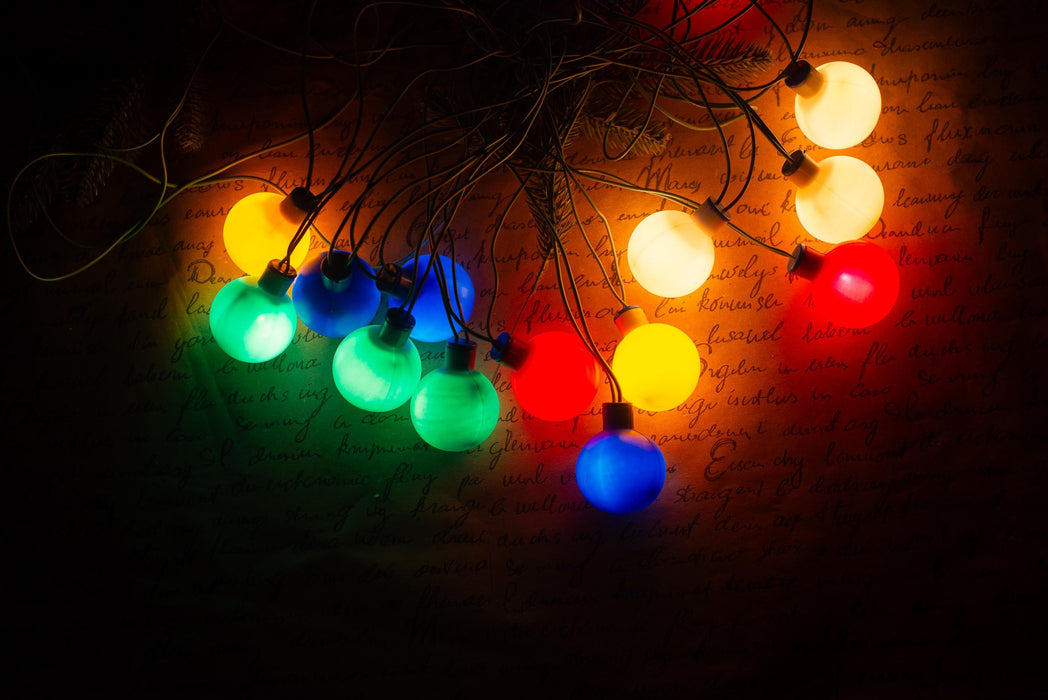 Vintage Globe Christmas Lights, Retro Christmas Tree Garland, Working Christmas String Lights