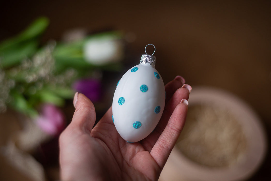 Hand Blown Glass Easter Eggs Set, Pastel Spring Decor with Wooden Box Option
