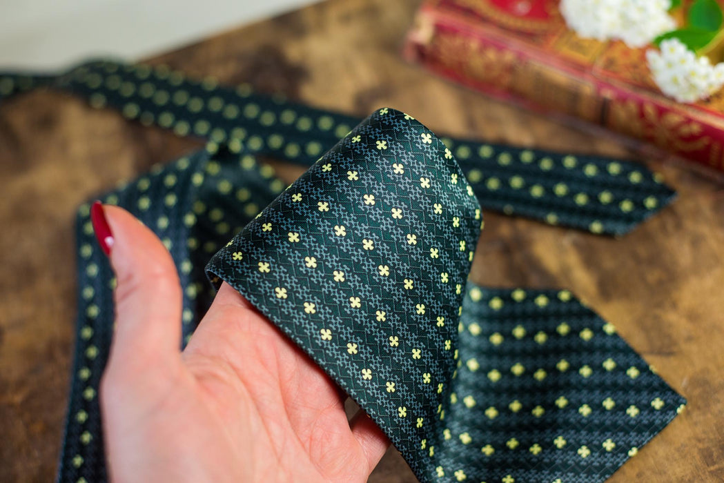 Vintage Silk Neckties Collection, Green Wedding Ties, Designer Menswear Accessories