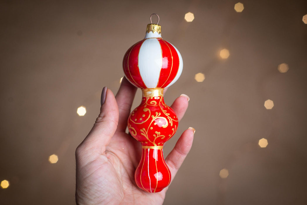 Hand-Painted Circus Harlequin Christmas Glass Ornament