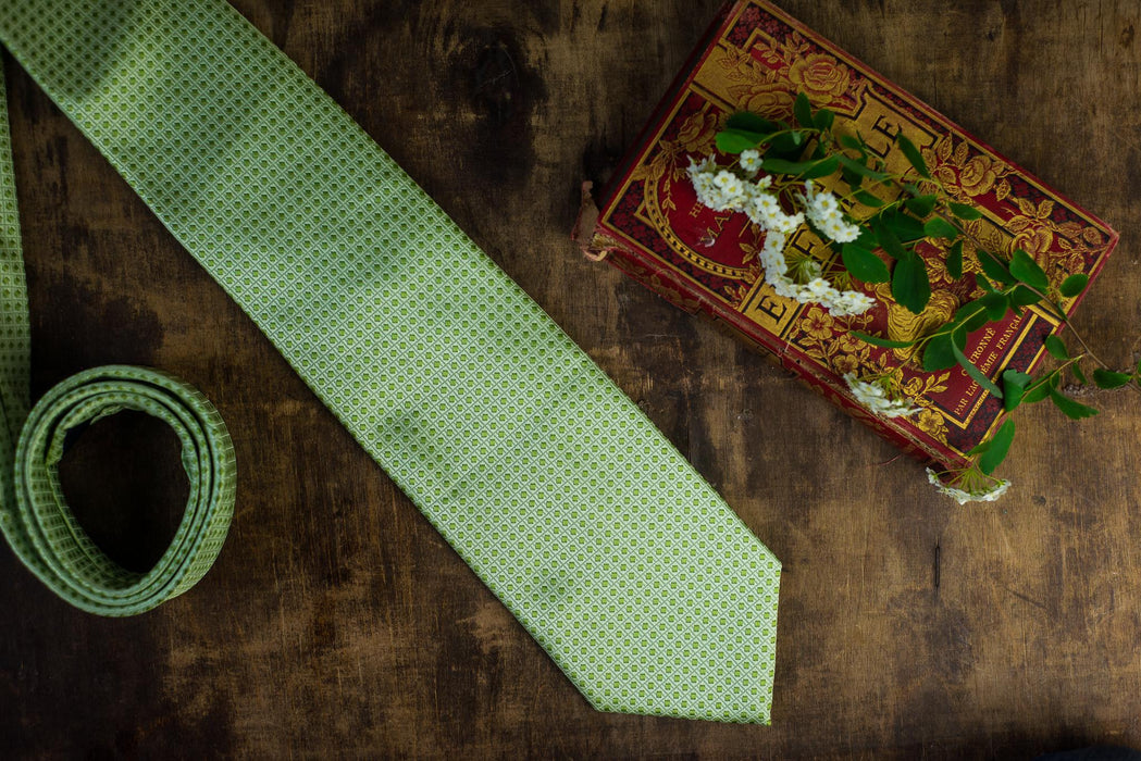 Vintage Silk Neckties Collection, Green Wedding Ties, Designer Menswear Accessories