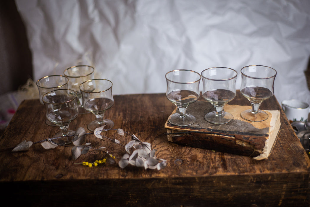 Vintage Mid-Century Wine Glasses – Barware Set
