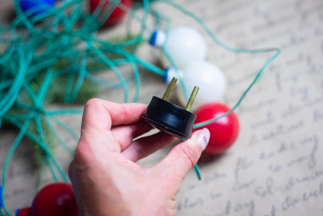 Vintage Globe Christmas Lights, Retro Christmas Tree Garland, Working Christmas String Lights