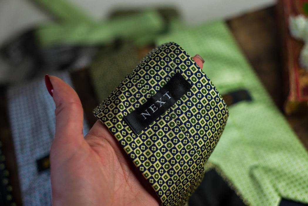 Vintage Silk Neckties Collection, Green Wedding Ties, Designer Menswear Accessories