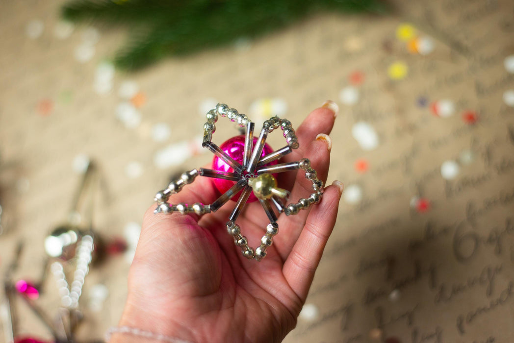 Vintage Sputnik Glass Ornaments – Set of 7