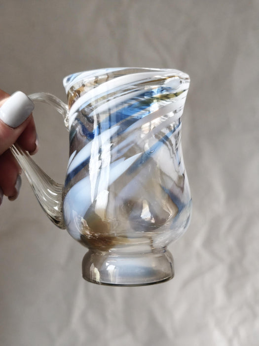 Vintage Murano Style Glass 1970s Hand-Blown Pitcher Mug Creamer