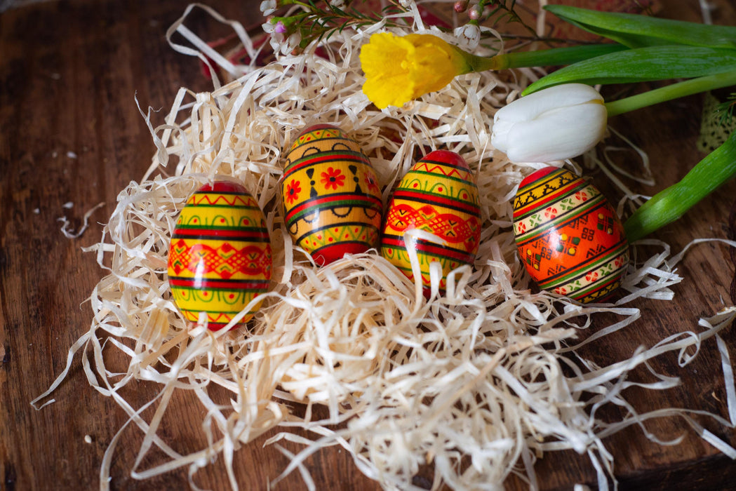 Pysanka Ukrainian Easter Egg – Hand Painted Wooden Folk Decor