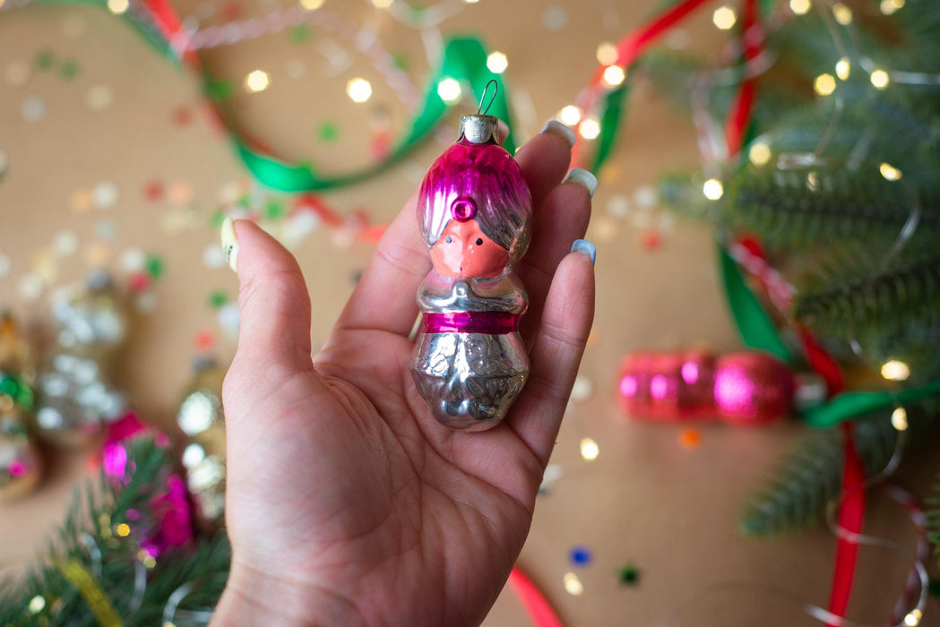 1970s Glass Wise Man Ornament, Vintage Nativity Christmas