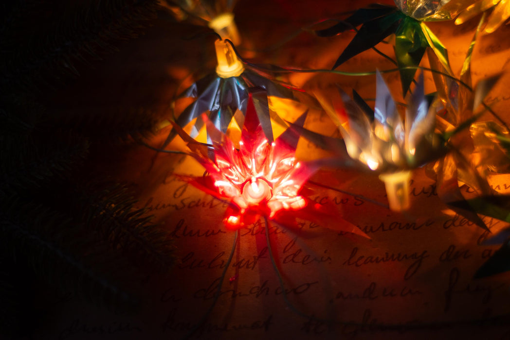 Vintage Chrysanthemum Christmas Lights, Retro Flower Tree Garland, Working Christmas String Lights