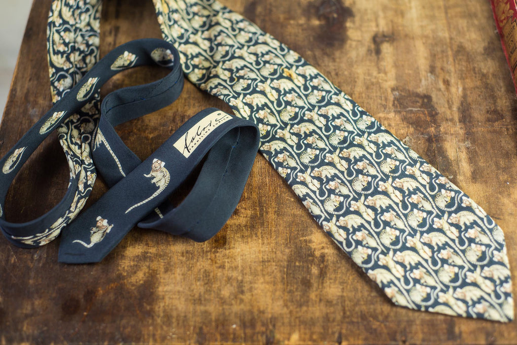 Vintage Silk Necktie, Designer Animal Print Tie, Italian Fashion Accessory, 100% Silk