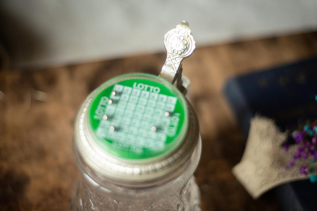 Vintage Glass Beer Mug with Game Lid, German Stein Tankard Barware
