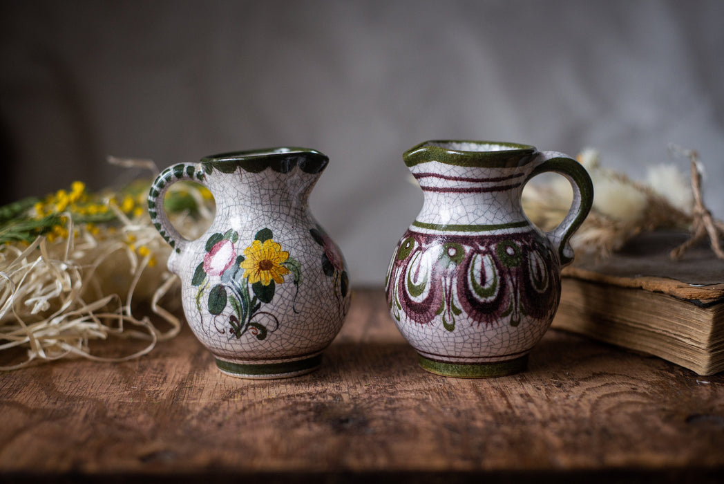 Vintage small ceramic milk pitcher, Germany flower ceramic creamer, milk jug, Spring Easter tableware, Mother's day gift