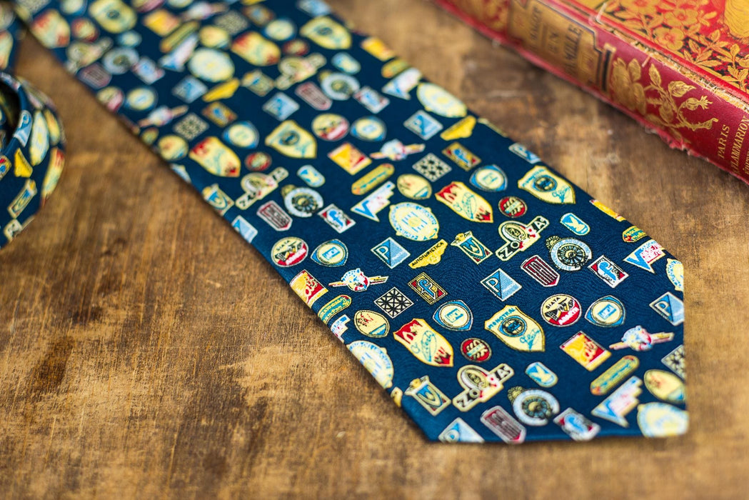 Vintage Silk Necktie, Designer Animal Print Tie, Italian Fashion Accessory, 100% Silk
