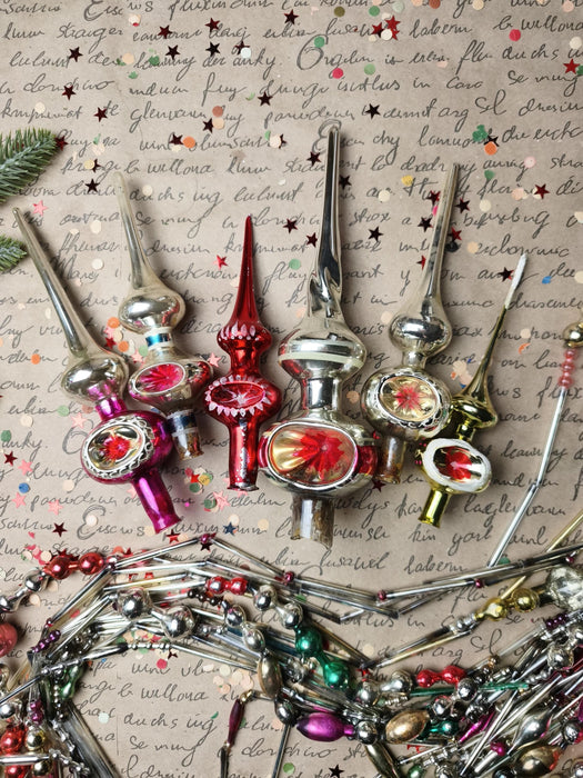 Vintage Glass Reflector Christmas Tree Topper – 1960s