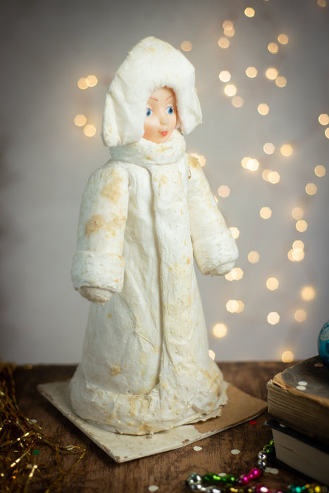 Vintage Spun Cotton Snow Maiden Figurine
