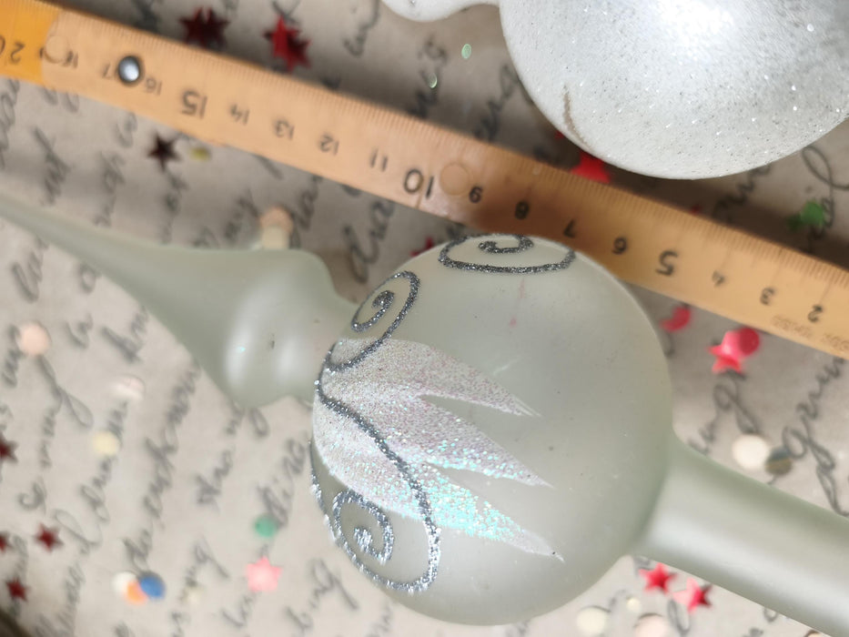Glitter Glass Christmas Tree Topper – White, Silver or Gold