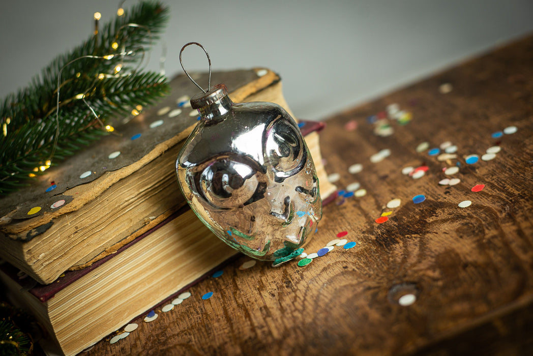 Vintage Owl Glass Ornament, Large Christmas Bird