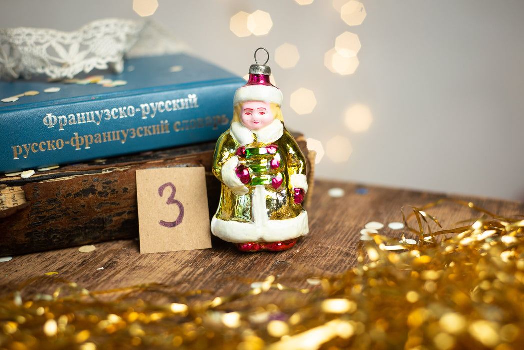 Vintage Snegurochka Glass Ornament - 1950s European Snow