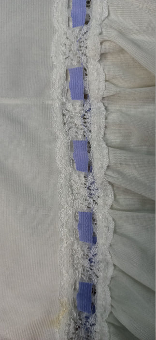 Vintage Sheer Nightgown - White Slip Dress With Purple Details | Lace Slip Dress