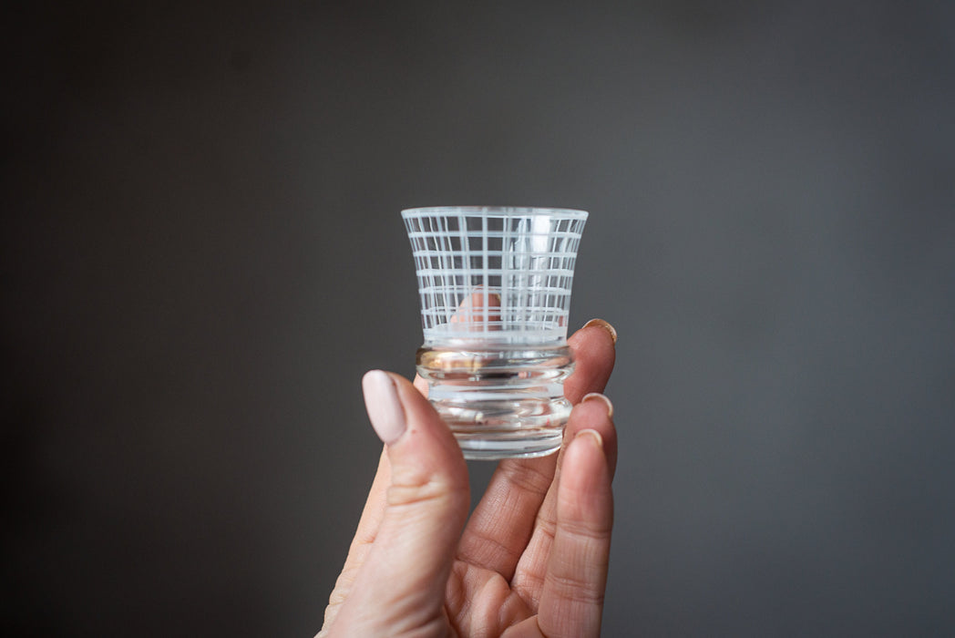 Vintage Grid Shot Glasses – Set of 3