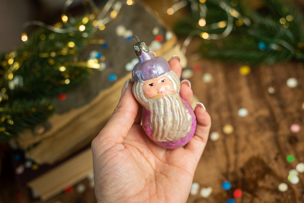 Vintage Gnome Glass Ornament, Old World Christmas Tree