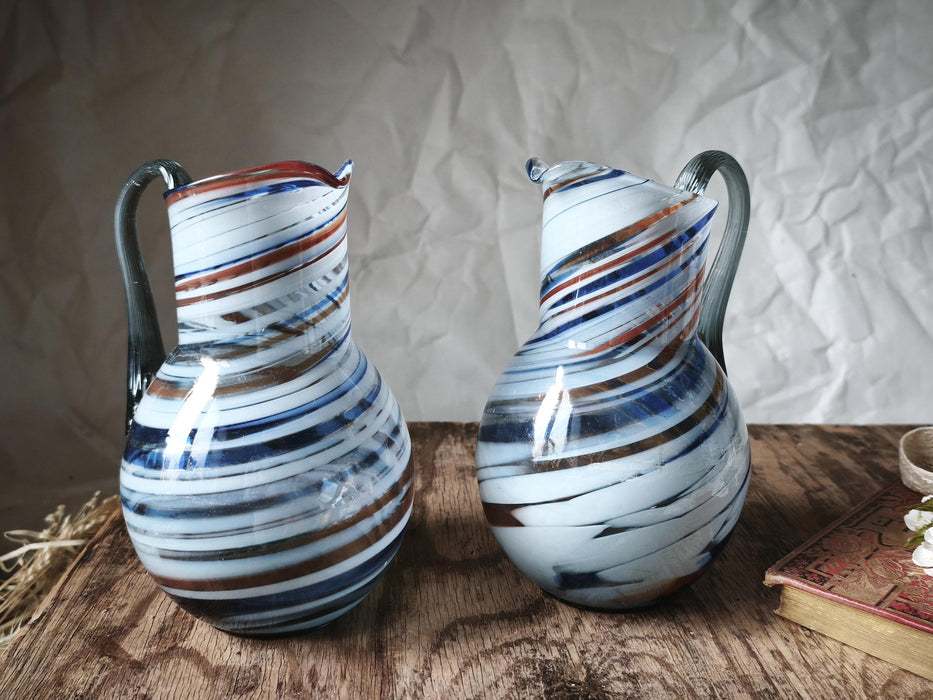 Vintage Murano Style Glass 1970s Hand-Blown Pitcher Mug Creamer