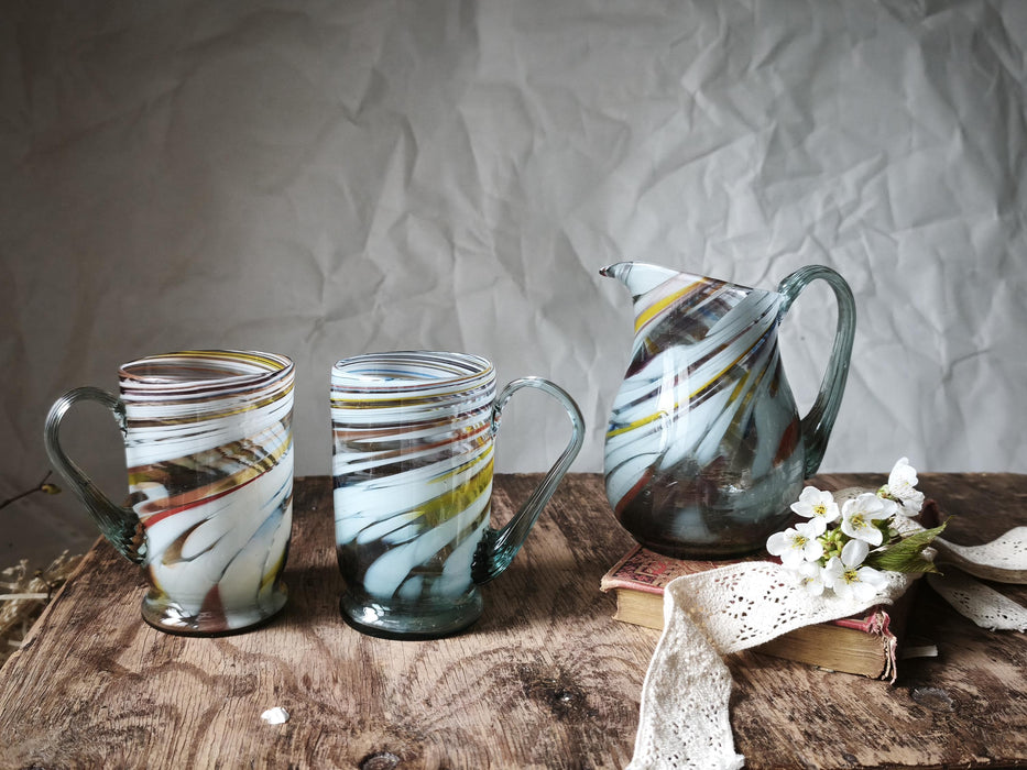 Vintage Murano Style Glass 1970s Hand-Blown Pitcher Mug Creamer
