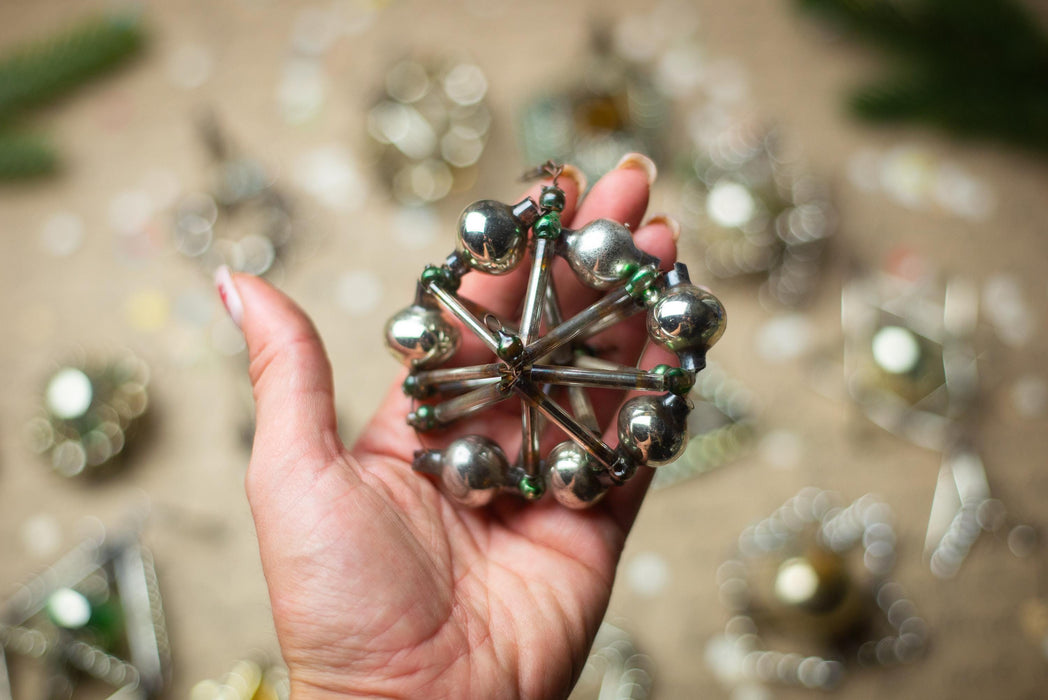 Vintage Sputnik Glass Ornaments – Set of 8