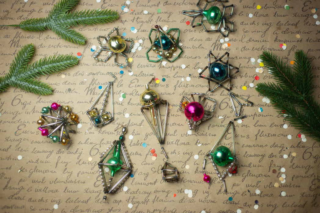Vintage Sputnik Glass Ornaments – Set of 6